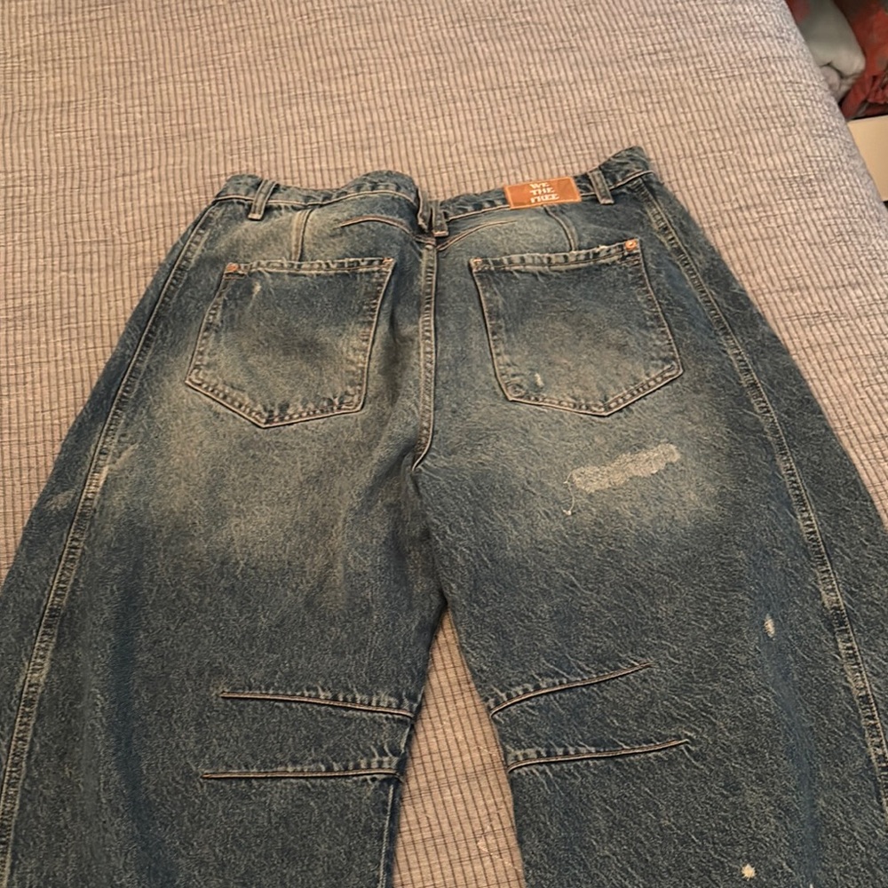 Women Free People barrel Blue Jeans